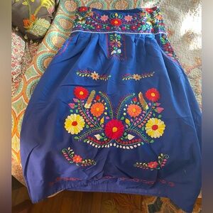 Made in Mexico Gorgeous Embroidered Strapless Small Dress Otomi